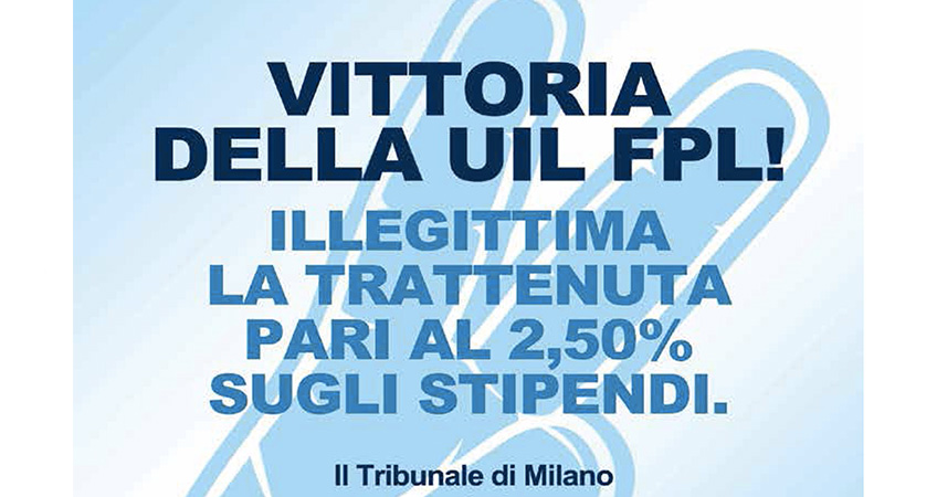 Trattenuta del 2.50% sul TFR: prima sentenza positiva dal tribunale di Milano