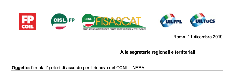 Contratti: Cgil Cisl Uil, firmata ipotesi rinnovo Uneba per Terzo Settore