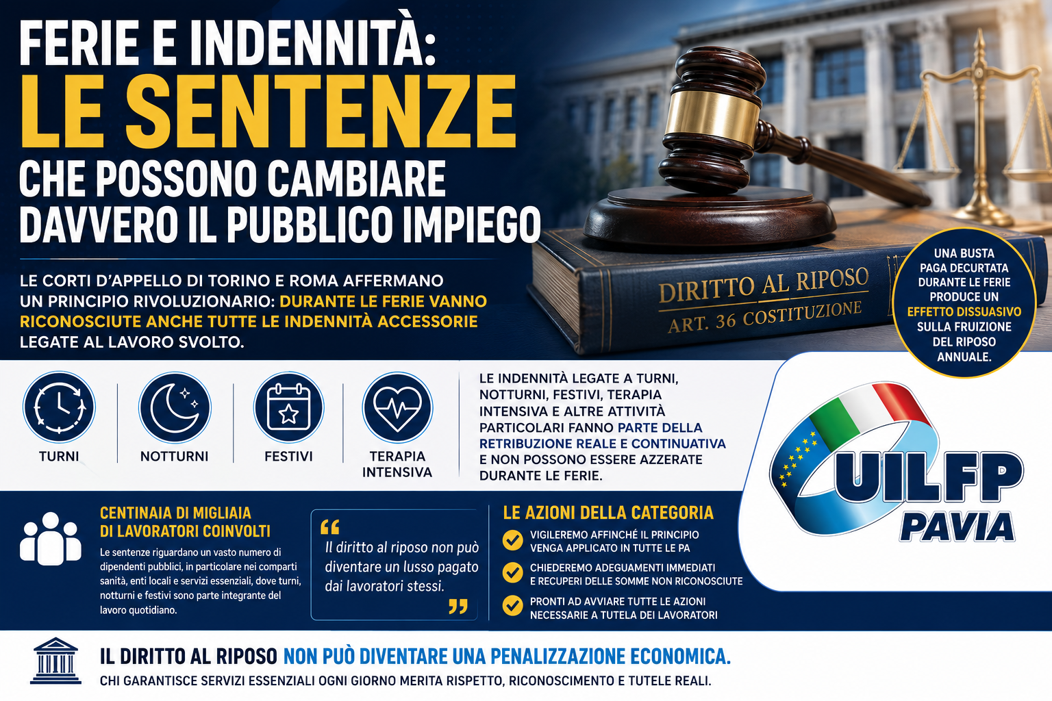FERIE E INDENNITÀ: LE SENTENZE CHE POSSONO CAMBIARE DAVVERO IL PUBBLICO IMPIEGO