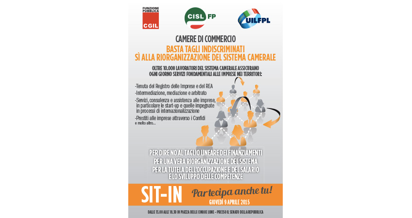 CCIAA - Sit-in unitario dei lavoratori delle Camere di Commercio.