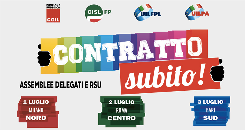 Pa: Cgil Cisl Uil, continua la mobilitazione per il contratto, tre assemblee a inizio luglio