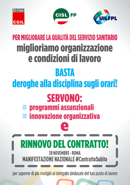 28 novembre manifestazione nazionale di tutti i settori dei servizi pubblici - Cgil Cisl Uil Confsal Gilda: “Un contratto vero per i lavoratori e per cambiare i servizi ai cittadini”